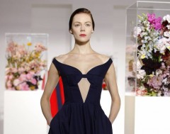 A model presents a creation from the Jil Sander 2012 Autumn/Winter collection during Milan Fashion Week