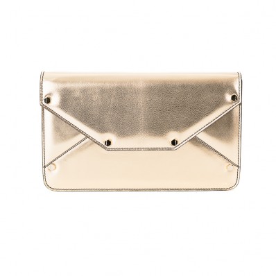 VICTORIA Gold Calfskin Clutch HIBOURAMA