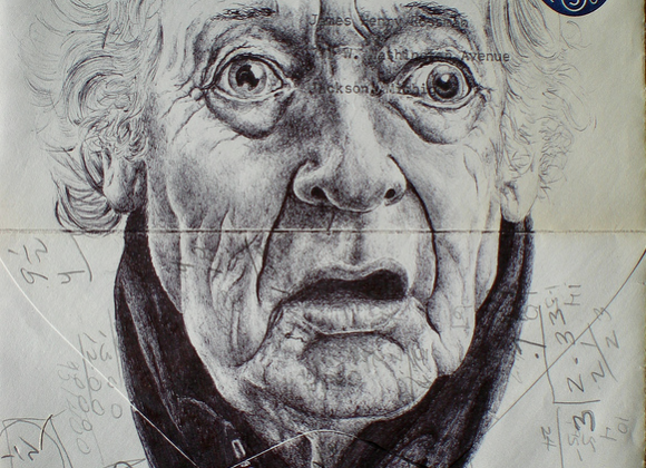 Biro pen drawings on envelopes. buste posta