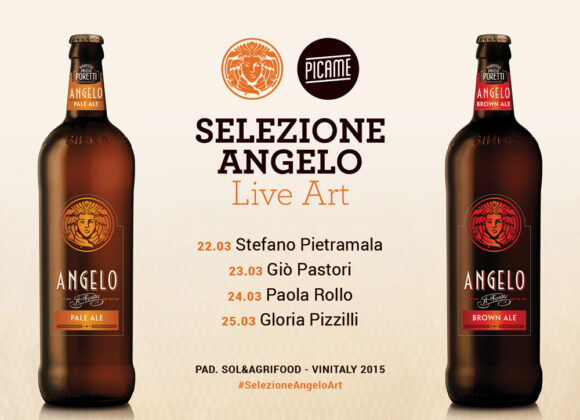 Selezione Angelo accoglie l'illustrazione live al Vinitaly 2015 selezione_angelo_live_art_2