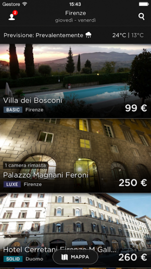 HotelTonight | Apple Watch app Florence_HotelList