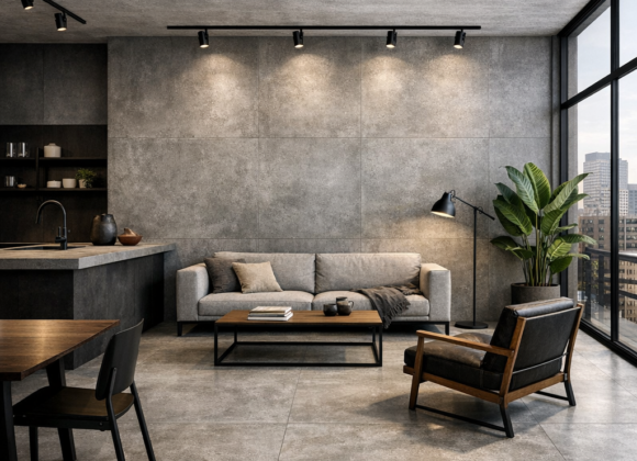 Grandi lastre in gres effetto cemento: lo stile industrial per una casa moderna e minimalista c6674852-7ad9-4bd3-9d4a-c970c1d404f4